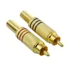 Conector RCA macho banhado a ouro sem solda para alto-falante de áudio TV projetor conversor de áudio e vídeo plugue AV lótus