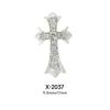Venda Quente Transfronteiriça Decoração de Unha Liga Metálica Grande Cruz Decoração 3D Metal Punk Estilo Coração Cromado Acessórios de Strass para Unha