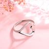 Nuevo anillo simple en forma de corazón ins diseño de nicho dulce Amor corazón melocotón dulce anillo individual abertura ajustable