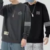 Sudadera para hombre, nuevo modelo de primavera y otoño, cuello redondo, corte holgado, engrosada, sin capucha, prenda para pullover, chaqueta de manga larga para hombre, versátil