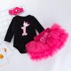 Verão Novo Feminino Infantil Algodão de Alta Qualidade Moda Manga Longa Vestido Tutu Hama Seis Camadas Conjunto 0-2 Anos Roupa Infantil