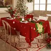 Mantel de Nochebuena, Mantel Rojo Festivo a Prueba de Aceite, Mantel Decorativo con Atmósfera Navideña