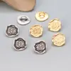 Prata de lei S925 banhada a ouro acessórios de botão em forma de XI vintage com pátina tinta preta material para bijuterias DIY feito à mão com contas