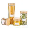 Pote de Vidro Espesso para Armazenamento com Tampa de Bambu, Pote Selado para Uso na Cozinha, Recipiente para Armazenamento de Alimentos e Grãos, Mais Vendido Transfronteiriço