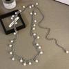 Cadena de Cintura de Perlas Artísticas Dulces para Mujer Dulce Cool Nuevo Estilo Estilo Fragante Cadena Delgada Vestido Camisa Cinturón