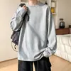 Moletom masculino preto com zíper e gola redonda, estilo americano outonal, camada interna de manga longa para adolescentes, novo top da moda 2026 de corte solto