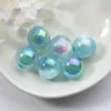 Contas Perfuradas Iridescentes da Moda, Contas Redondas com Furo Reto Iridescentes AB Galvanizados, Pulseiras DIY, Correntes para Celular, Acessórios de Joias em Acrílico