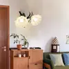 Luminária de Parede para Corredor de Sala de Estar Cor Creme Estilo Pastoral Francês, Luminária de Flor de Lírio-do-Vale Vintage para Cabeceira de Quarto