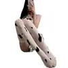 Calcetines Medios Estilo Japonés Lindos Finos con Manchas Patrón de Vaca Blanco y Negro Calcetines Hasta la Rodilla Calcetines Largos Blancos Chengdu Calcetines para Piernas Bonitas