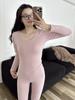 Conjunto de Roupa Íntima Térmica de Algodão Puro Antibacteriano para Casal, Camada Base Leve Sem Costura Slim Fit Roupas de Outono para Homens e Mulheres
