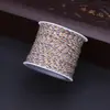 Fio de algodão esfregado à mão 20m diy trançado multicolorido fio tingido acetinado acessórios de corda para pulseira colar de joias dourado e prateado