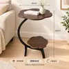 Mesa de centro de almacenamiento de escritorio moderna minimalista de doble capa, adecuada para apartamentos pequeños, balcones y como mesita de noche móvil
