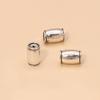 Atacado S925 prata esterlina jóias retro tailandês prata diy acessórios 8mm contas de barril liso contas corda tecida acessórios