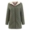 Casaco leve com capuz e manga comprida, acolchoado em algodão, comprimento médio, para mulheres, inverno 2021, comércio exterior, ebay