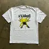 Camiseta de algodón de manga corta con cuello redondo y estampado retro clásico