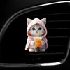 Lindo Clip de Perfume para Ventilación de Coche de Gato Gatito Acrílico Decoración de Coche Accesorio de Interior Adorno de Fragancia