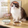 Tigela de Gato Personalizada de Celebridade da Internet Cerâmica Pintada à Mão Tigela Grande para Animais de Estimação para Proteger a Coluna Cervical Tigela de Comida para Gato Tigela de Comida para Gato Tigela de Água Tigela para Cachorro