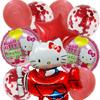 Conjunto de balão de filme de alumínio de gato KT transfronteiriço Decoração de cena de festa de aniversário de bebê Hello Kitty dos desenhos animados
