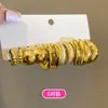 Brincos de Aço Exagerados Estilo Europeu e Americano, Formato Oval e em C, Argolas de Orelha Modernas e Versáteis, Brincos de Estilo Único e Descolado para Mulheres