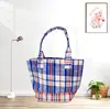 Bolsa de Tecido Listras Personalizadas Cor de Publicidade Ikea Impressa Laminada Bolsa de Mão Personalizada Composta Pele de Cobra Bolsa à Prova d'Água Atacado