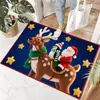 Alfombra Navideña Más Vendida Transfronteriza, Felpudo Decorativo de Terciopelo de Cristal con Ambiente Festivo, Alfombrilla Resistente a Manchas y al Desgaste, Se Puede Enviar en Nombre de Otros