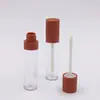 Frasco Dispensador de Gloss Labial Transparente Branco com Pincel Grande de 8ml, Tampa Rosa, Aplicador Grosso, Glaze Labial, Lama Labial