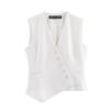 Comercio Exterior Transfronterizo Moda Femenina Estilo Europeo y Americano Versátil Elegante Serie de Diseño con Cuello en V Camiseta sin Mangas Asimétrica 3811047