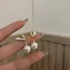 @Pendientes de Corazón con Pedrería y Perlas de Moda Coreana para Mujer, Pendientes Elegantes y de Lujo con Diseño de Nicho