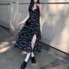 Vestido Floral Negro Jiu Yi Primavera Mujer 2025 Verano Nuevo Vestido Largo Suave Falda Retro Francesa Primer Amor
