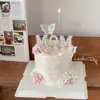 2026 Día de las Madres Decoraciones de Pastel de Moda Perla Blanca Adorno para Mamá Hermosa Mariposa Topper de Cumpleaños para Mamá