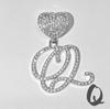 Nuevo aleación hipster 26 letras inglesas diamante colgante de amor diseño original cadena cubana estilo hip hop transfronterizo