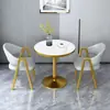 Mesa e Cadeiras de Negociação de Luxo Nórdico Venda de Conjuntos Escritório Moderno Simples Loja de Chá com Leite Mesa de Jantar Apartamento Pequeno em Casa Mesa Redonda