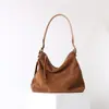 Nova Versão Atualizada de Couro Bovino Fosco Design Casual de Nicho Bolsa de Couro Bovino de Alta Qualidade Tipo Balde Bolsa de Ombro Único Transversal