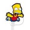 8-10mm Capinha de Palito Desenho Animado Fofo Simpson Tampa de Palito à Prova de Poeira Cobertura Protetora para Canudo de Vidro