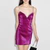 Vestido de Alça Fina com Strass no Mesmo Estilo de Yu Shuxin, Mini Vestido de Festa para Socialites, Vestido Curto de Deusa