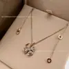 Bv Nuevo Producto de Gama Alta Collar de Diamantes Azules Principales Molino de Viento Flor Eterna en Flor para Mujer, Colgante de Flor, Trébol de Cuatro Hojas, Cadena para Clavícula de Exquisita Artesanía
