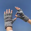 Guantes Calientes para Hombre para Invierno Transfronterizos, Guantes de Punto sin Dedos a Prueba de Frío para Pantalla Táctil para Estudiantes, En Stock al por Mayor