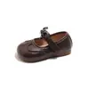 Sapatos Baixos de Couro Infantis 2026 Primavera e Outono Novo Estilo Coreano Meninas Laço Sapatos de Princesa Sola Macia Flats Aliexpress