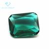 Lote de fábrica de piedra desnuda de vidrio verde malaquita rectangular flor de coche biselada octagonal pequeña rectangular de fondo puntiagudo vidrio verde malaquita