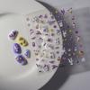 Pegatina para uñas de conejo mágico Lolita, linda calavera de murciélago, luna oscura, conejo, joyería con relieve 5D para uñas
