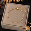 Pulseiras Europeias e Americanas de Aço Titânio Novo que Não Desbotam para Mulheres, Acessórios de Mão Versáteis Estilo Ins, Joias de Mão da Moda para Meninas, High-End