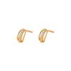 Estilo coreano requintado pequeno arco oco diamante prego de orelha moda feminina design de nicho mini all-match high-grade prego de orelha