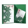 Tarjeta de felicitación navideña con copo de nieve transfronterizo, Año Nuevo, corte láser, encaje verde oscuro, tarjeta de invitación festiva, Wholesale de Zhejiang