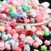 Cuentas de Flor de Rosa Sintética con Relieve de Polvo Multicolor de 6 mm y 8 mm con Agujeros Horizontales Accesorios para Joyería Estilo Antiguo DIY
