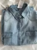 Camisa de jeans Tencel com lavagem pesada e caimento fluido, novo estilo workwear europeu e americano, slim fit, camisa versátil de manga longa para mulheres