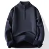 Suéter de Medio Cierre para Hombre Otoño Invierno 2026 Aterciopelado Grueso Cuello Semi Alto Tejido de Punto Pieza Única de Terciopelo Casual Capa Base para Hombre