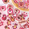 100 Piezas de Pegatinas Decorativas Impermeables Estilo Ins de Oso Fresa para Manualidades DIY, Sin Repetir, de Nicho, Alto Valor, Lindas y Creativas