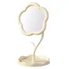 Estilo ins espelho de flor dormitório quarto mesa de cabeceira armazenamento de alto valor espelho de maquiagem cor creme espelho de maquiagem rotativo