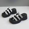 [Personalizado] S30-3 Nuevas Sandalias de Medio Arrastre para Mujer Verano 2024 Chanclas Negras Tacones Altos Zapatos Casuales para Mujer Transpirables