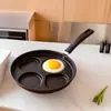 Sartén Antiadherente, Sartén de Piedra Maifan con Fondo Plano, Sartén Doméstica de Cuatro Agujeros para Huevos, Sartén para Desayuno, Herramienta para Freír Huevos, Sartén Pequeña para Tortitas